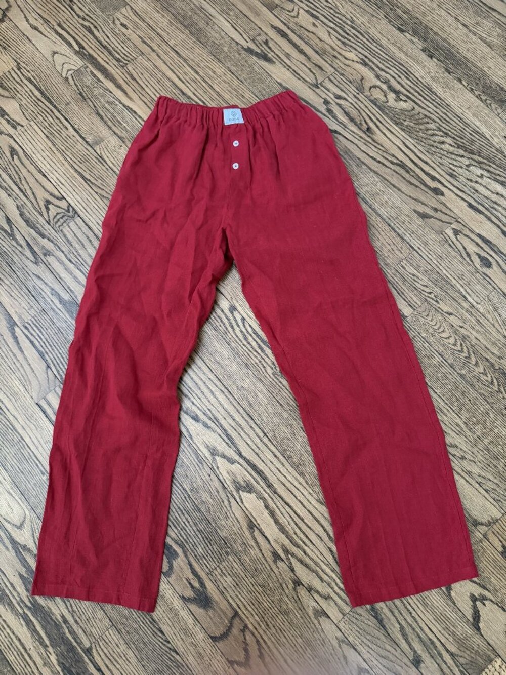 PARKE Red Linen Pants Size Small